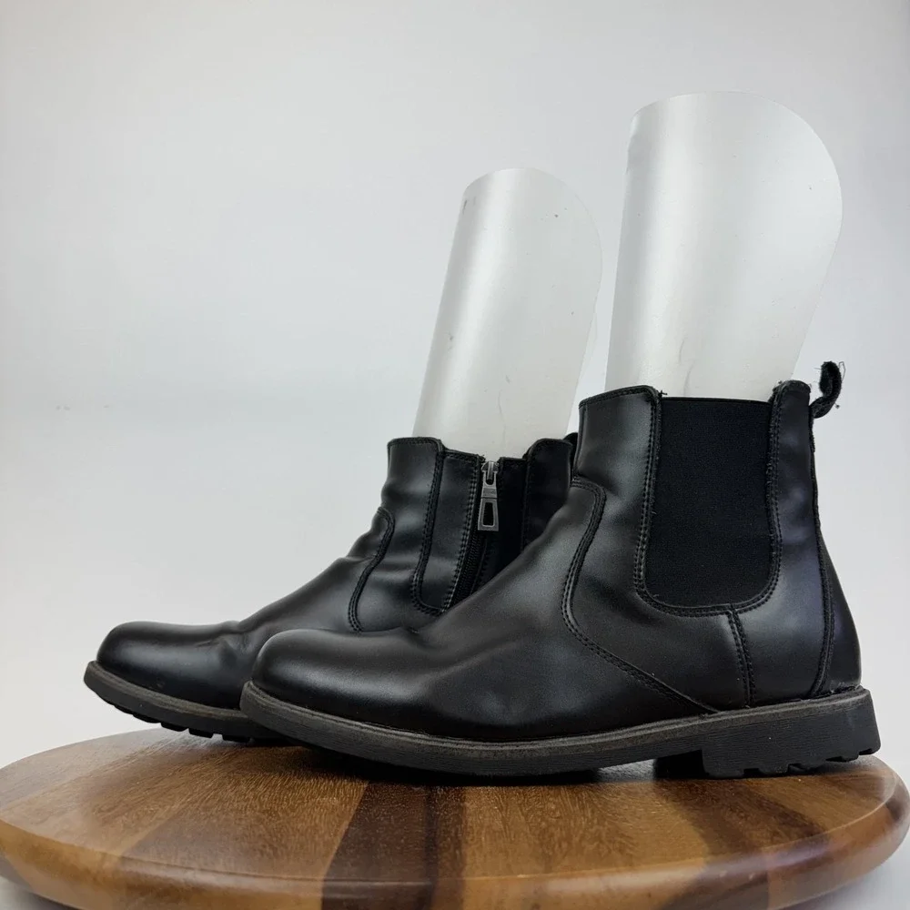 Mens Blondo Shadow Black Leather Waterproof Lined Chelsea Ankle‎ Boots Size 10.5